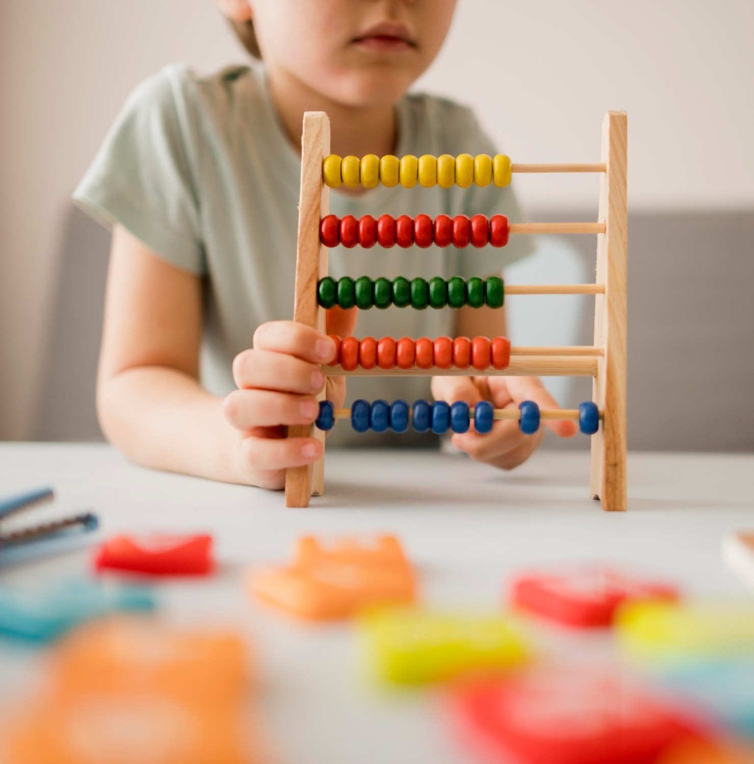 kids using abacus for calculations